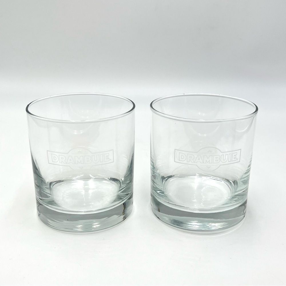 Set of 2 Drambuie Scotch Glasses Whisky Rocks 3 1/2" Tall Bar‎ Glasses Bar Ware